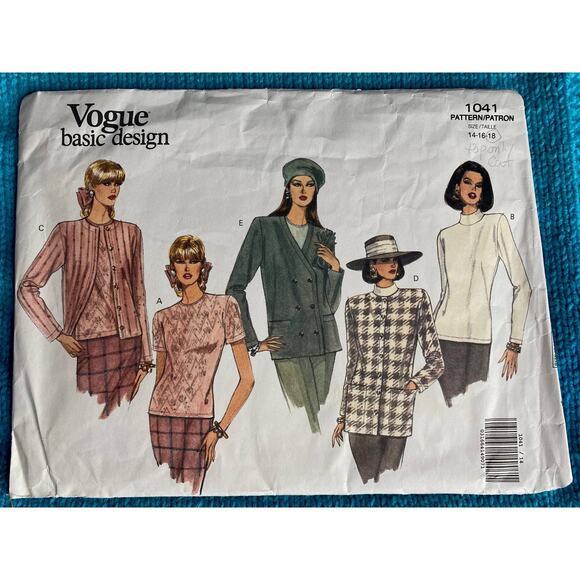 Vogue 1041 top jacket pattern - Picture 1 of 7